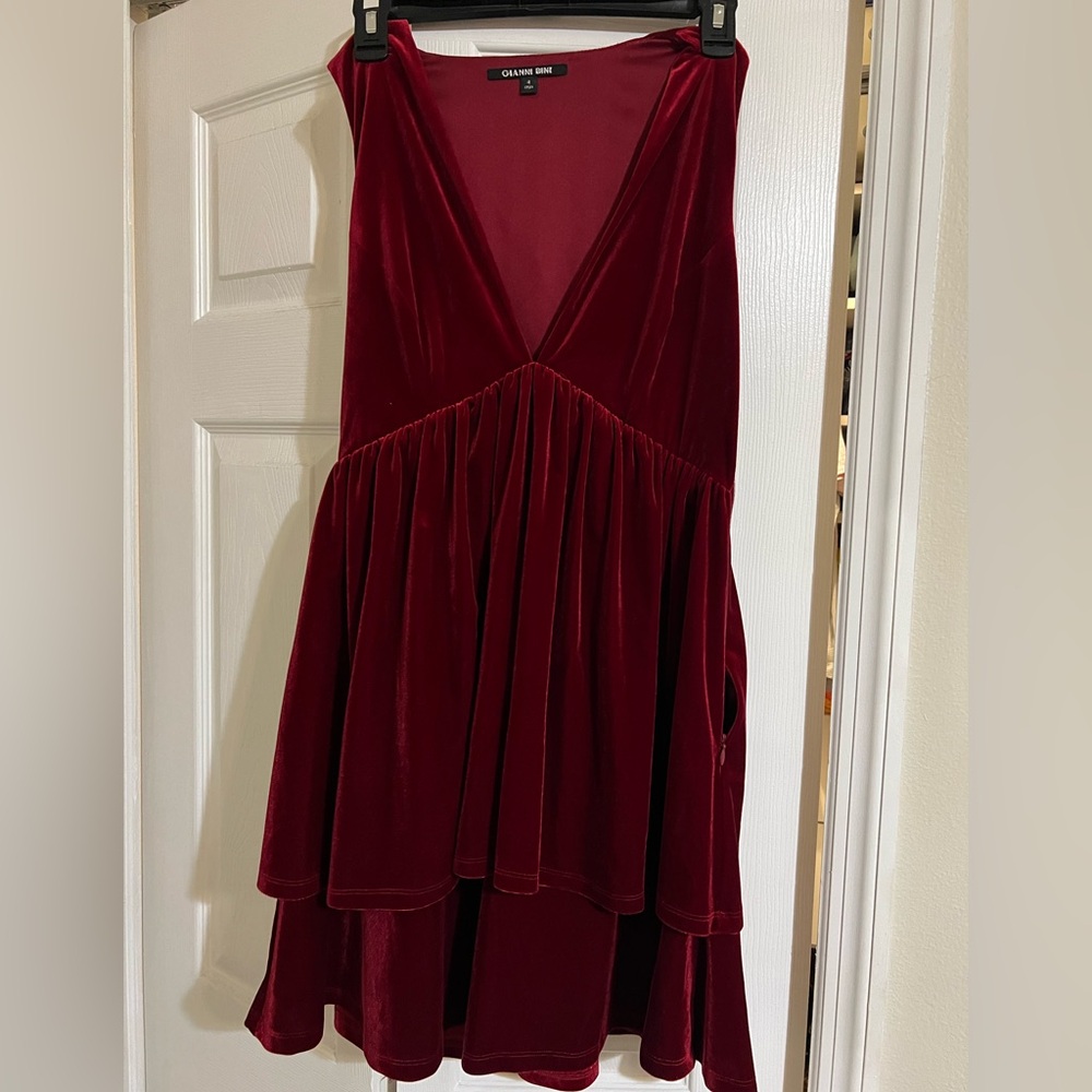 Gianni Bini red velvet dress.